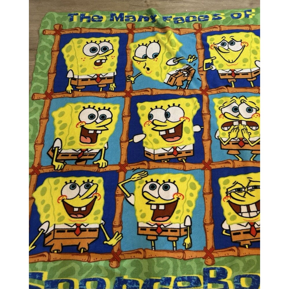 Nickelodeon SpongeBob SquarePants Throw Blanket Vintage 2003 55x50 Fleece Plush - Picture 5 of 8